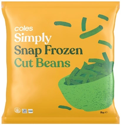 Coles Simply Frozen Cut Beans 1kg