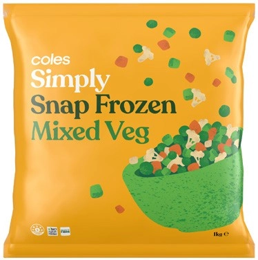 Coles Simply Frozen Mixed Vegetables 1kg