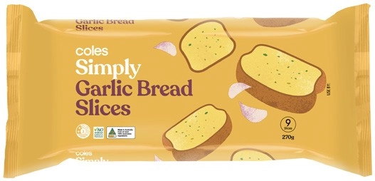 Coles Simply Garlic Bread Slices 270g