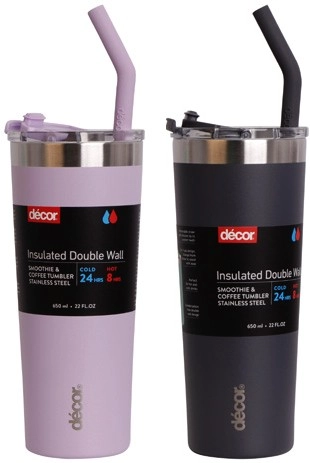 Décor XL Double Wall Smoothie & Coffee Tumbler 650mL