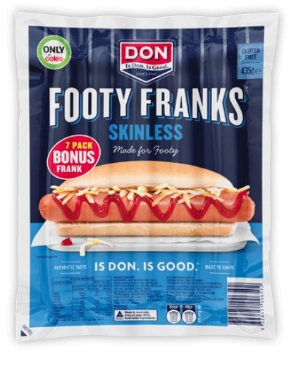 Don Skinless Footy Franks 435g