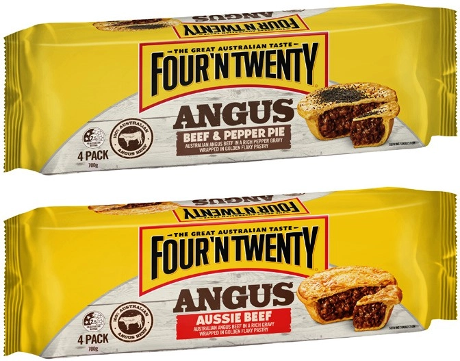 Four'N Twenty Grass Fed Angus Beef Pies 4 Pack 700g