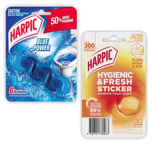 Harpic Colour In The Bowl 39g or Hygienic & Fresh Sticker 2 Pack