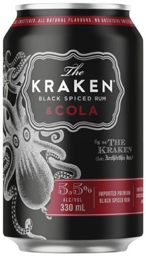 Kraken Spiced Rum & Cola Cans 4x330mL