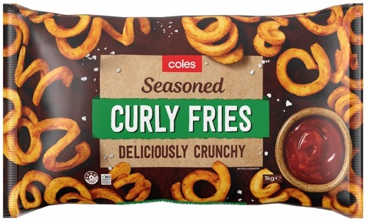 NEW Coles Frozen Curly Fries 1kg