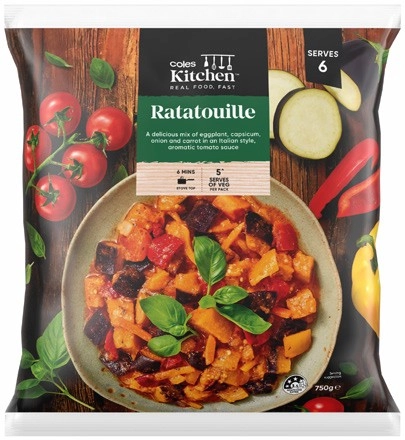 NEW Coles Kitchen Frozen Ratatouille 750g