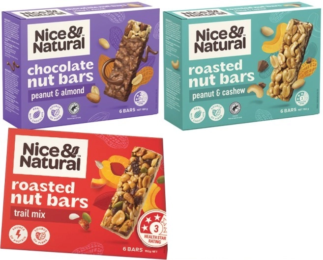 Nice & Natural Nut Bars 180g-192g