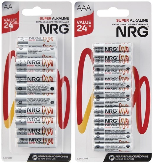 NRG Batteries AA or AAA 24 Pack