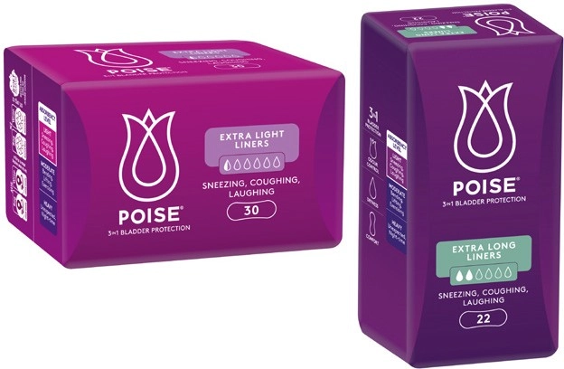 Poise Liners Extra Light 30 Pack or Extra Long 22 Pack