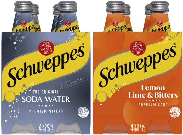 Schweppes Mixers or Soft Drink 4x300mL