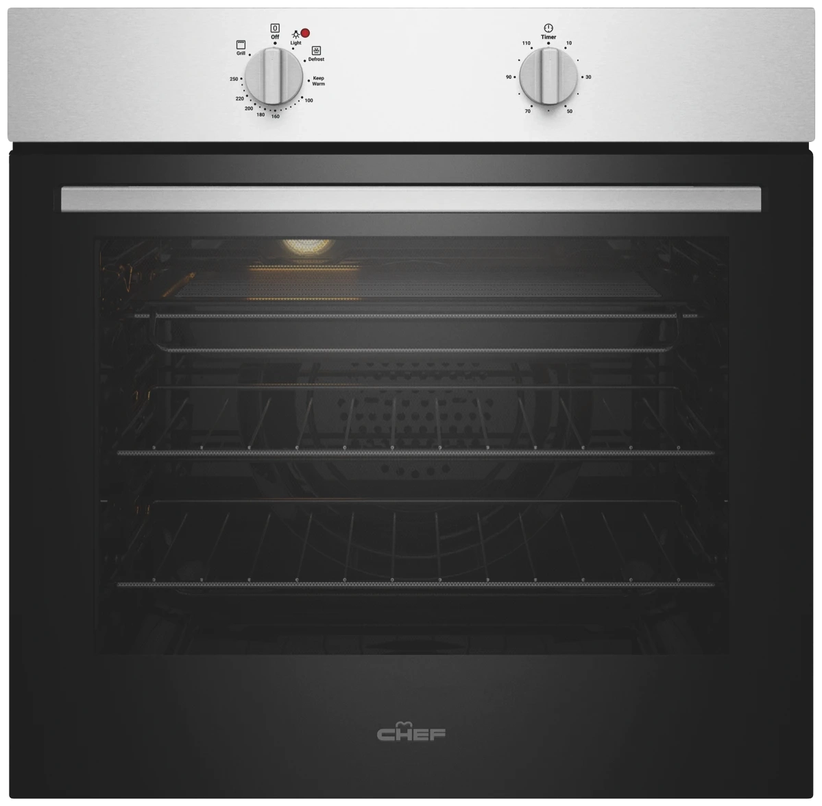 Chef 60cm Electric Oven Stainless Steel with 10amp Plug