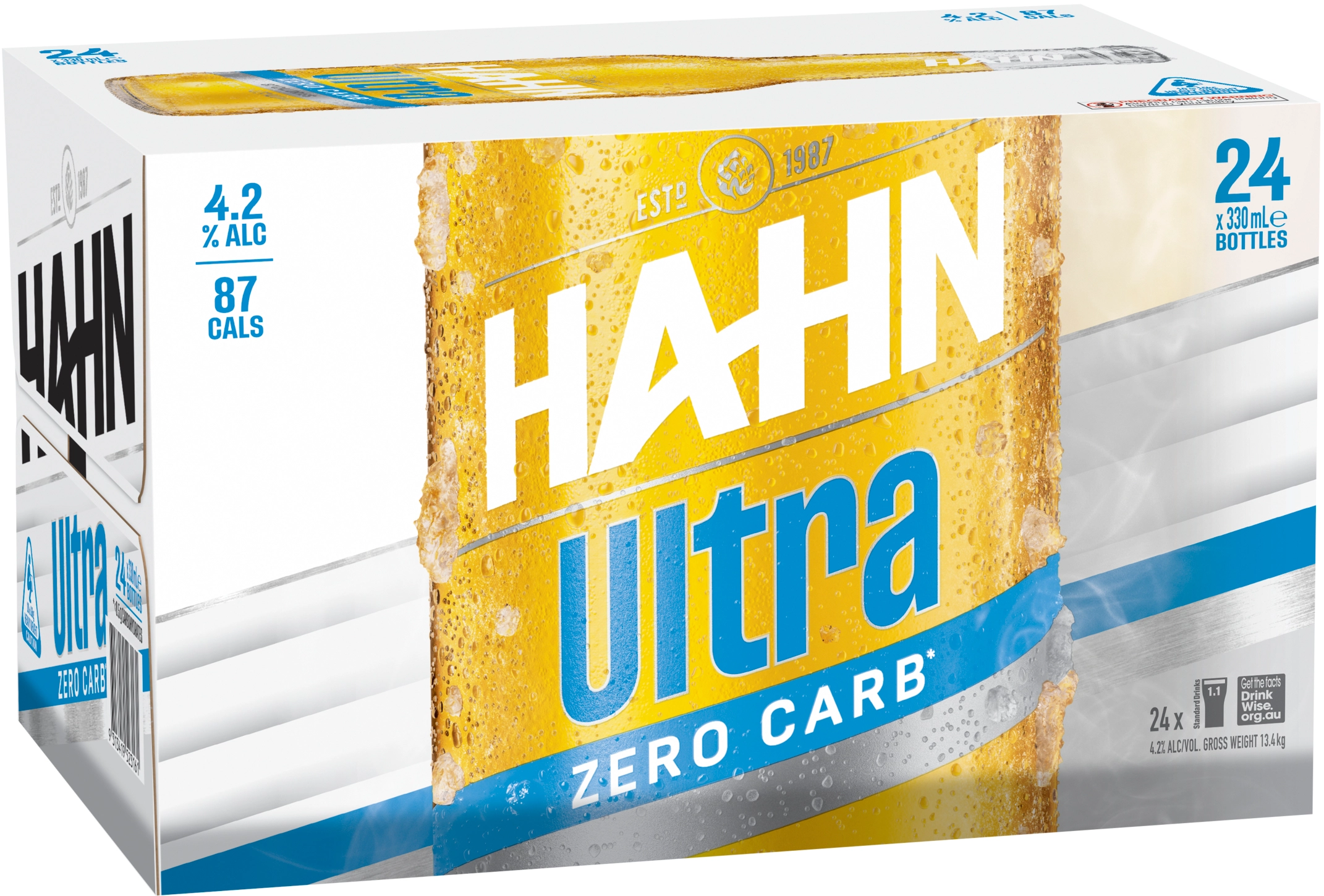 Hahn Ultra Zero Carb Bottles 24x330ml