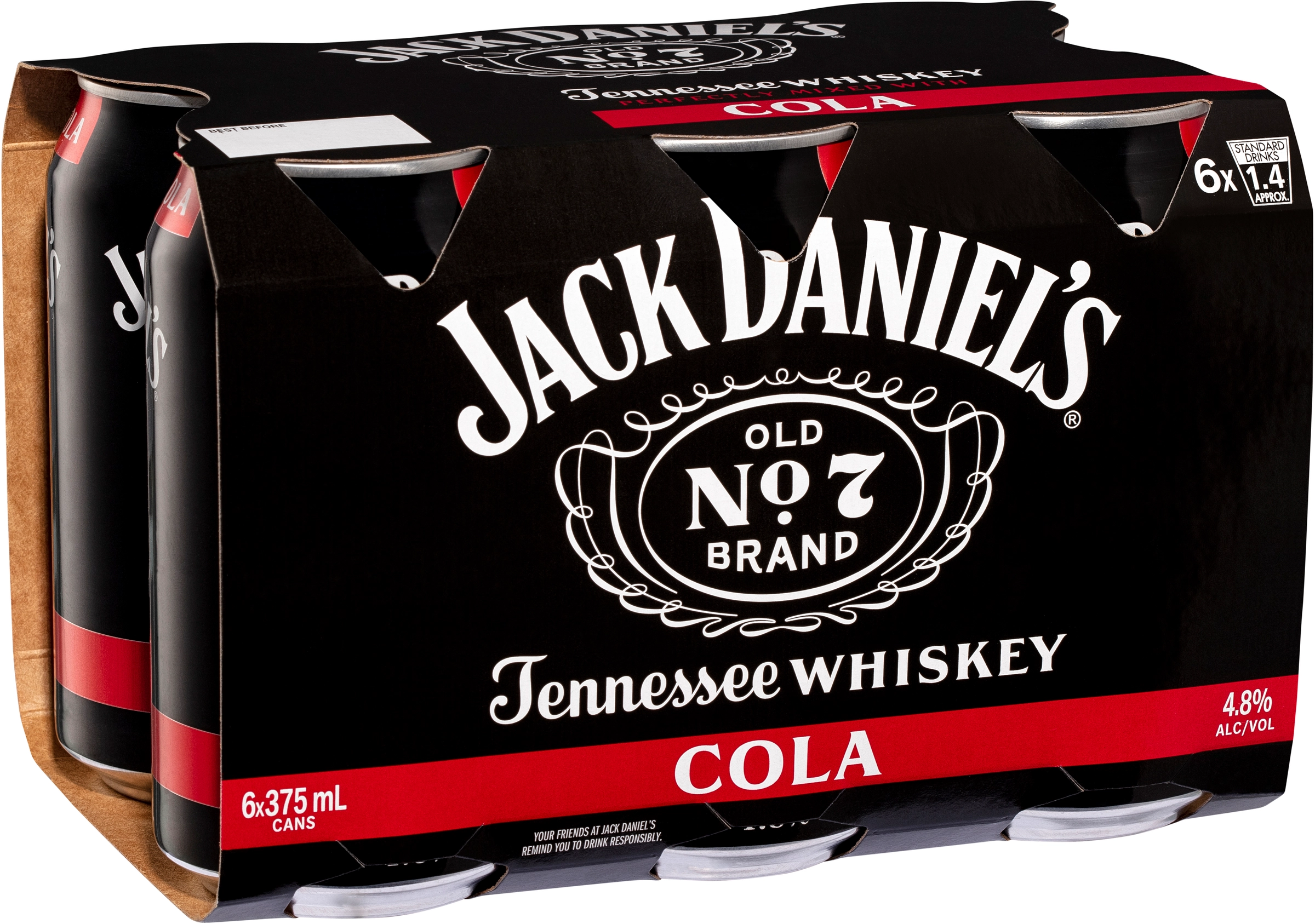 Jack Daniel’s & Cola Cans 6x375ml