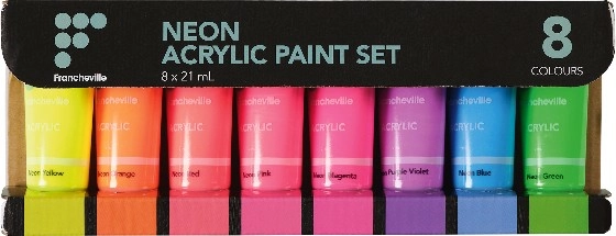 Francheville Neon Acrylic Paint Set 8 x 21ml