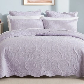 KOO Lola Quilted Coverlet Set with Scallop Edge