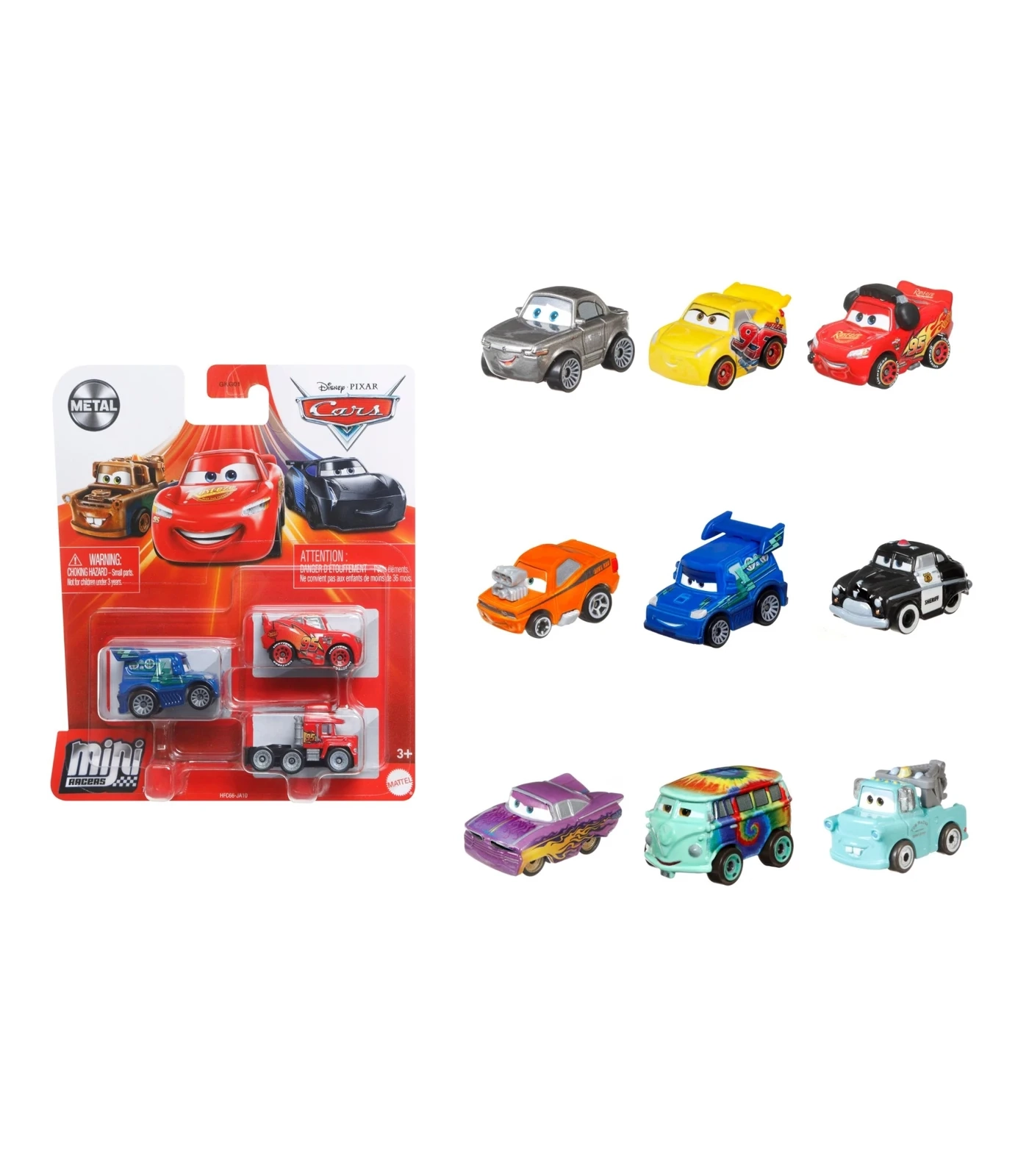 Disney Cars Micro Racer 3 Pack. Assorted