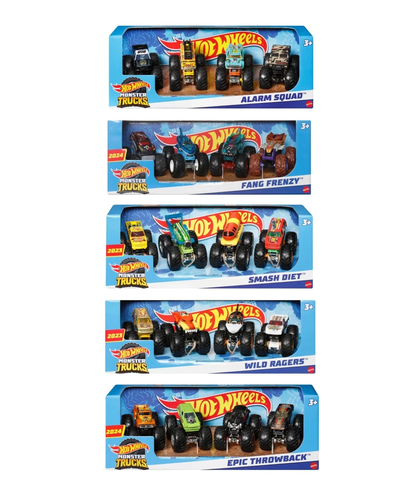 Hot Wheels Monster Trucks 1:64 4 Pack Assorted