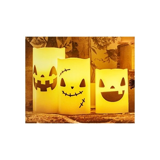 Halloween LED Pillar Candle Assorted