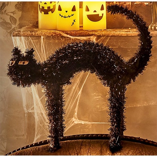 Halloween Tinsel Cat