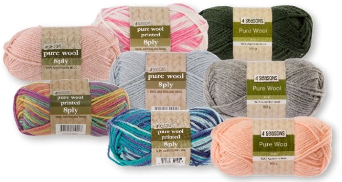 40% off 4 Seasons Pure Wool 8ply 50g