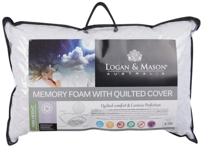 50% off Logan & Mason Memory Foam Standard Pillow with Quilted Cover