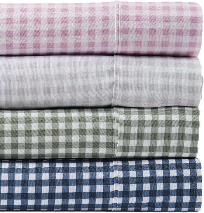 Emerald Hill Gingham Washed Microfibre Sheet Set