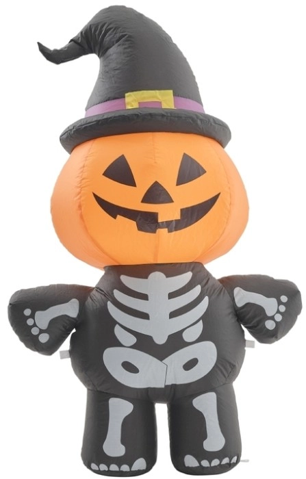 Spooky Hollow Inflatable Pumpkin Skeleton 1.2m