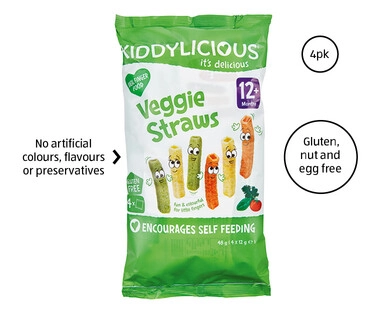 Kiddylicious Veggie Straws 4pk/48g