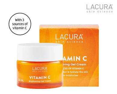 Lacura Skin Science Vitamin C Brightening Gel Face Cream 50ml or Vitamin C Glowing Eye Cream 15ml