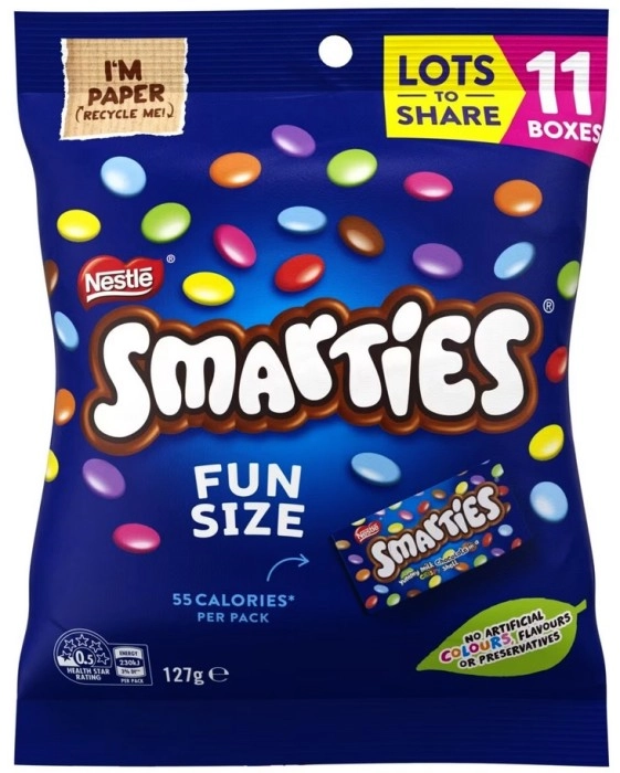 11 Pack Nestle Smarties Chocolate Fun Pack Bag 127g