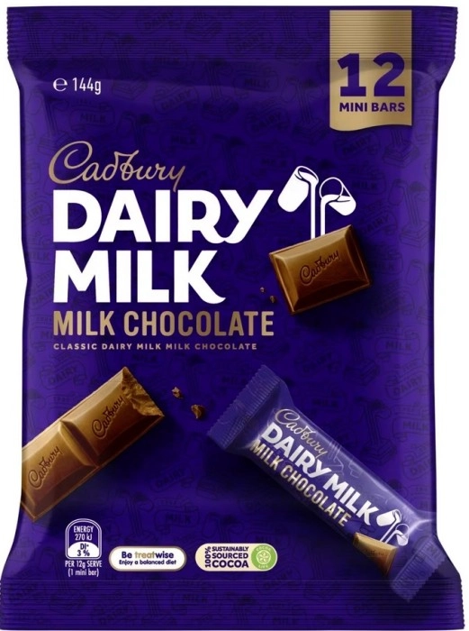 12 Pack Cadbury Dairy Milk Chocolate 144g