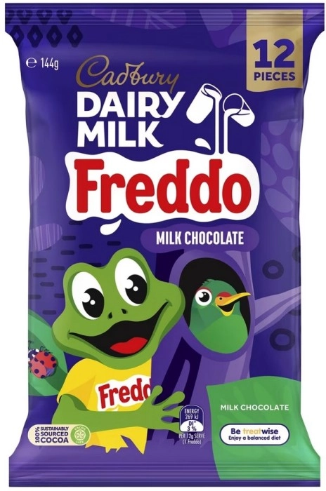 12 Piece Cadbury Dairy Milk Freddo Milk Chocolate Sharepack 144g