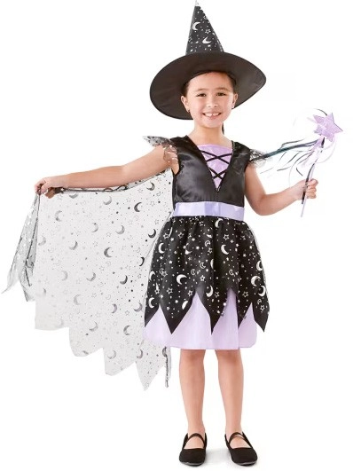 3 Piece Deluxe Star Witch Costume - Ages 4-6