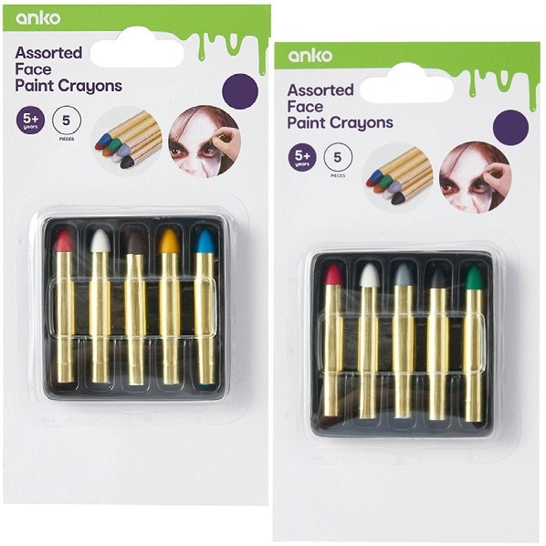 5 Piece Face Paint Crayons Set - Assorted