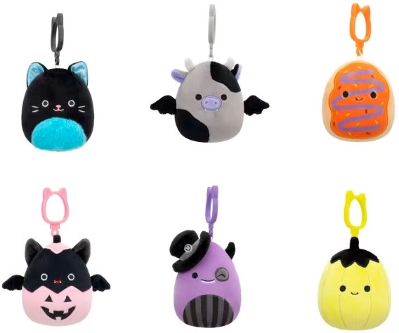 9cm Squishmallows Halloween Clip-On Plush Toy - Assorted