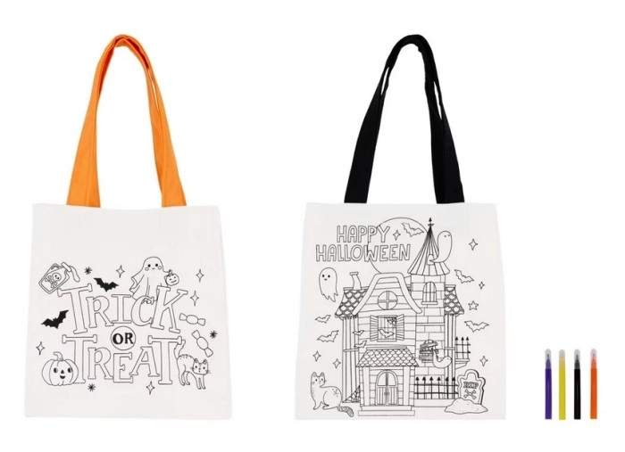 Colour Your Own Halloween Tote Bag - Assorted