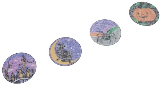 Halloween Sparkle Gem Art Kit - Coasters