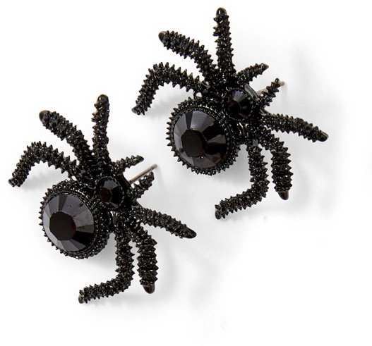 Halloween Spider Stud Earrings - Black