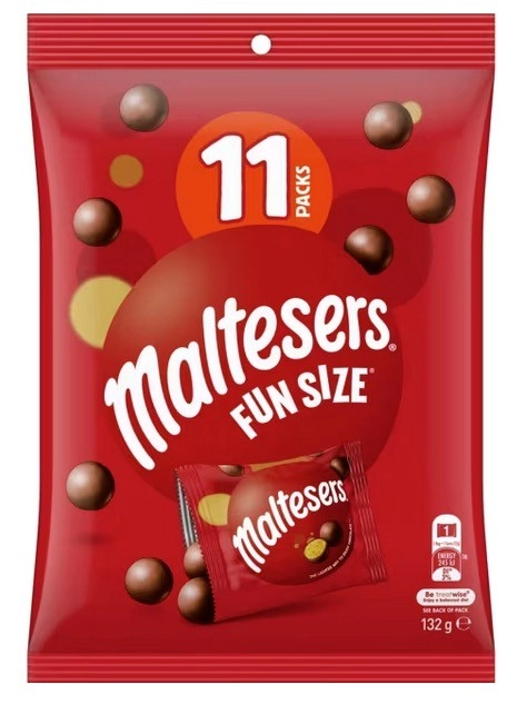 Maltesers 11 Piece Milk Chocolate Fun Size Share Pack 132g