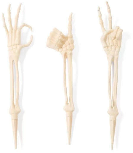 NEW 3 Piece Skeleton Hand Garden Stakes