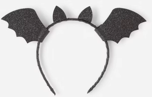 NEW Halloween Glitter Bat Headband - Black