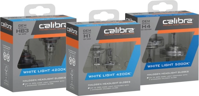 20% off Calibre White Light Headlight Globes