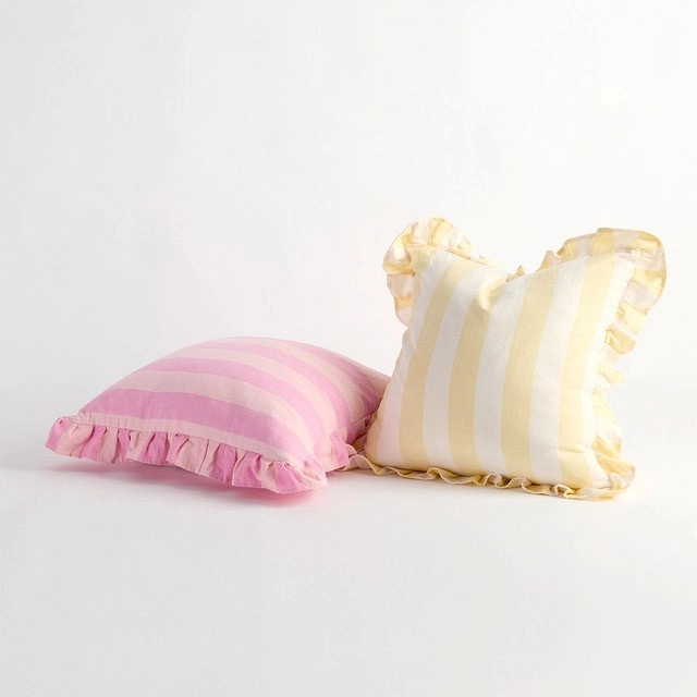 Audrey Pink Ruffle Cushion by M.U.S.E.