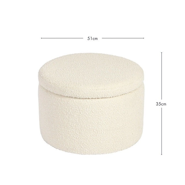 Avalon Boucle White Storage Ottoman by M.U.S.E.