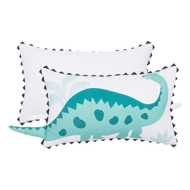 Kids Bad to the Bone Dinosaur Oblong Cushion by Pillow Talk