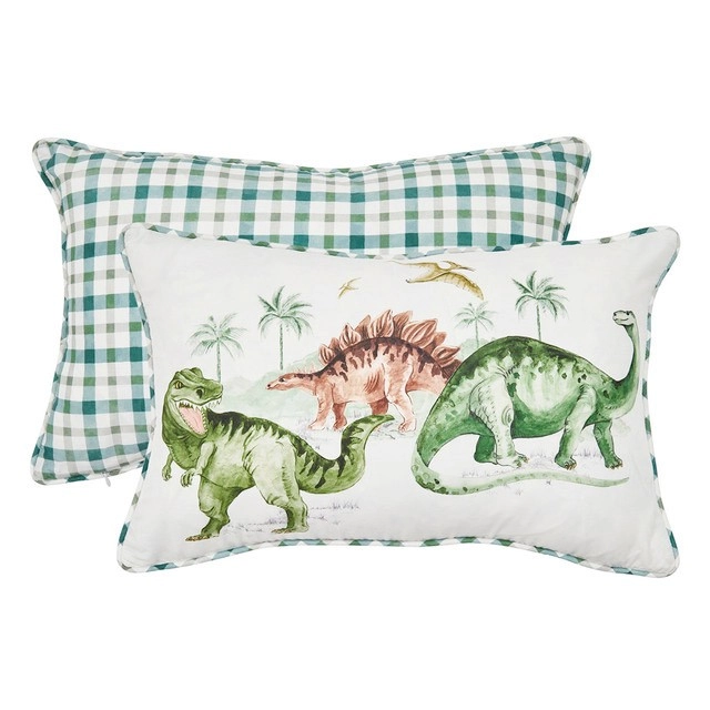 Kids Bad to the Bone Dinosaur Oblong Cushion by Pillow Talk