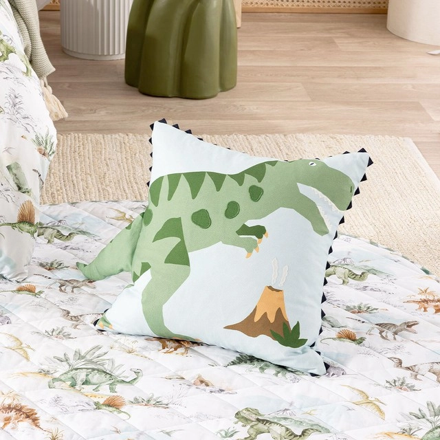 Kids Bad to the Bone Dinosaur Square Cushion by Pillow Talk