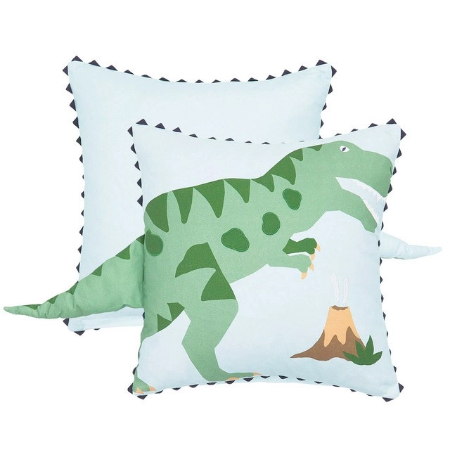 Kids Bad to the Bone Dinosaur Square Cushion by Pillow Talk