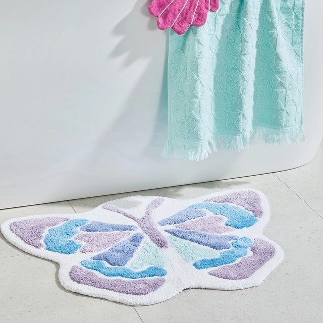 Kids Butterfly Bath Mat by Pillow Talk