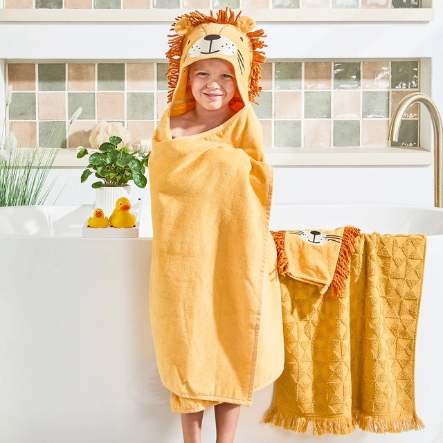 Kids Lion Hooded Towel by Pillow Talk